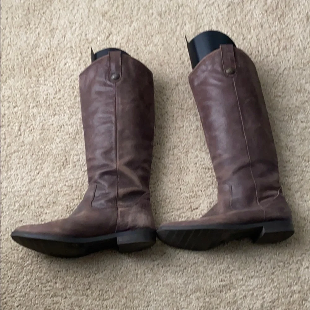 Tall brown all leather boot by Merona size 9.5